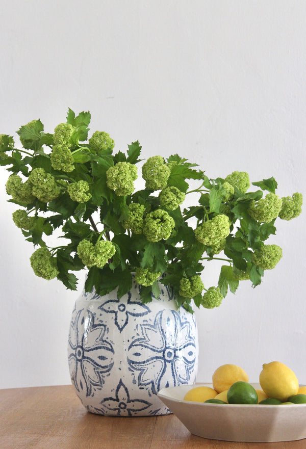 Mediterranean Blue White Medallion Vase