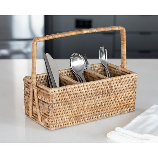 RATTAN CUTLERY HOLDER