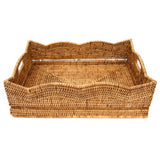 SCALLOP HONEY BROWN RECTANGULAR TRAY