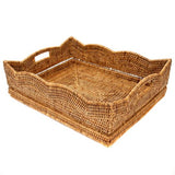 SCALLOP HONEY BROWN RECTANGULAR TRAY