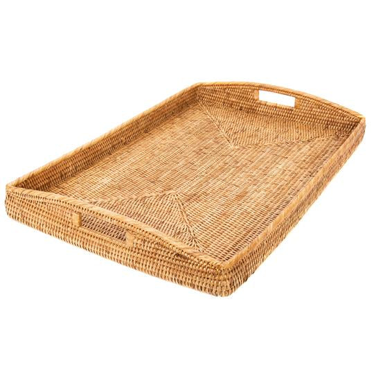 LARGE HONEY BROWN RECTANGULAR TRAY