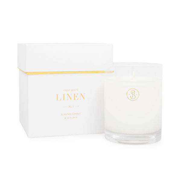 CRISP WHITE LINEN CANDLE