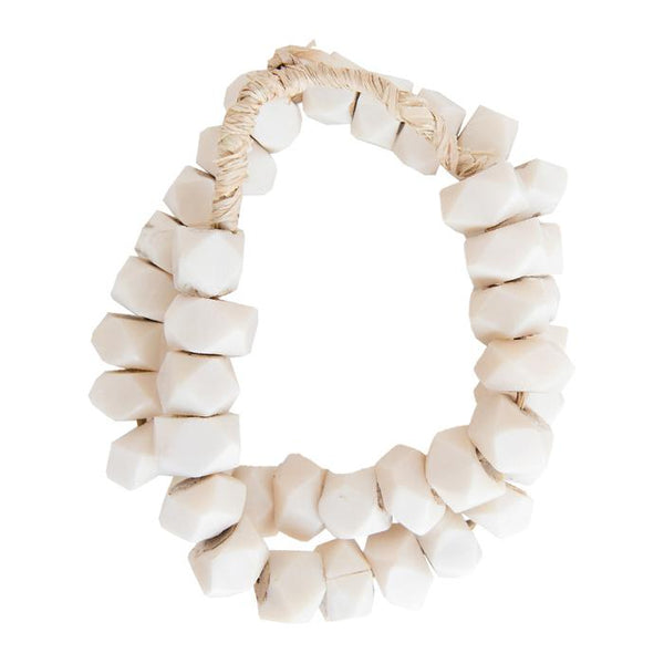 WHITE BONE FACETED BEADS