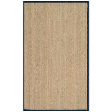 HERRINGBONE SISAL NATURAL/NAVY RUG