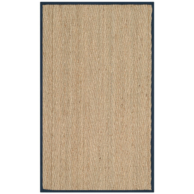 HERRINGBONE SISAL NATURAL/NAVY RUG