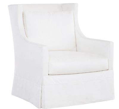 CASEY SWIVEL SLIPCOVERED CHAIR