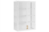 WHITE WALL HANGING GLASS DISPLAY CABINET