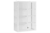 WHITE WALL HANGING GLASS DISPLAY CABINET