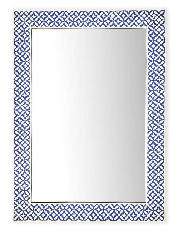 NAVY BONE INLAY WALL MIRROR