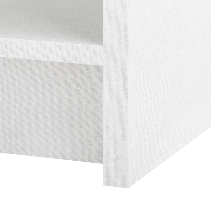 BENJAMIN 1 DRAWER SIDE TABLE WHITE LINEN