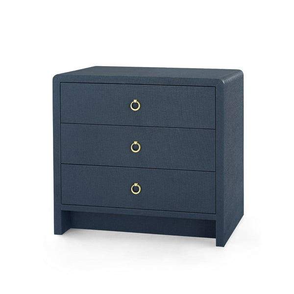 BRYANT LINEN 3 DRAWER SIDE TABLE NAVY