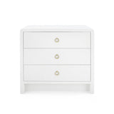 BRYANT LINEN 3 DRAWER SIDE TABLE WHITE