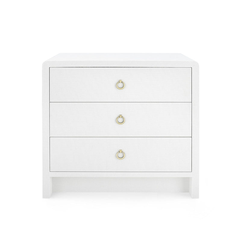 BRYANT LINEN 3 DRAWER SIDE TABLE WHITE