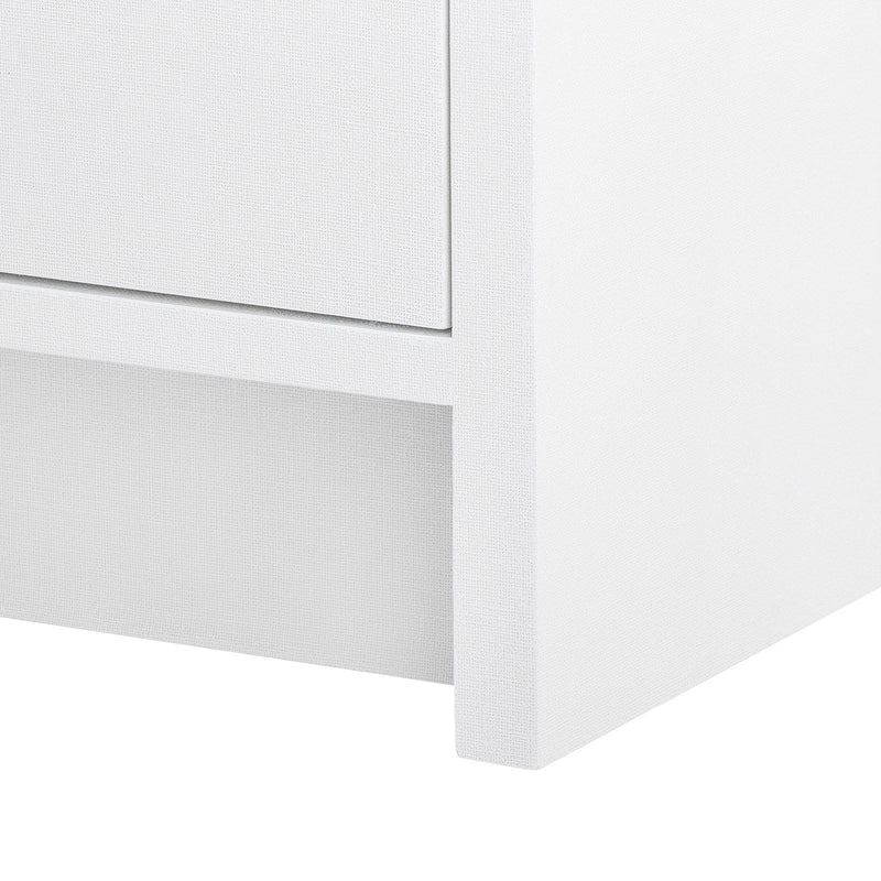 BRYANT LINEN 3 DRAWER SIDE TABLE WHITE