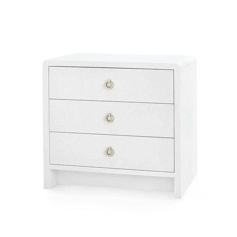 BRYANT LINEN 3 DRAWER SIDE TABLE WHITE