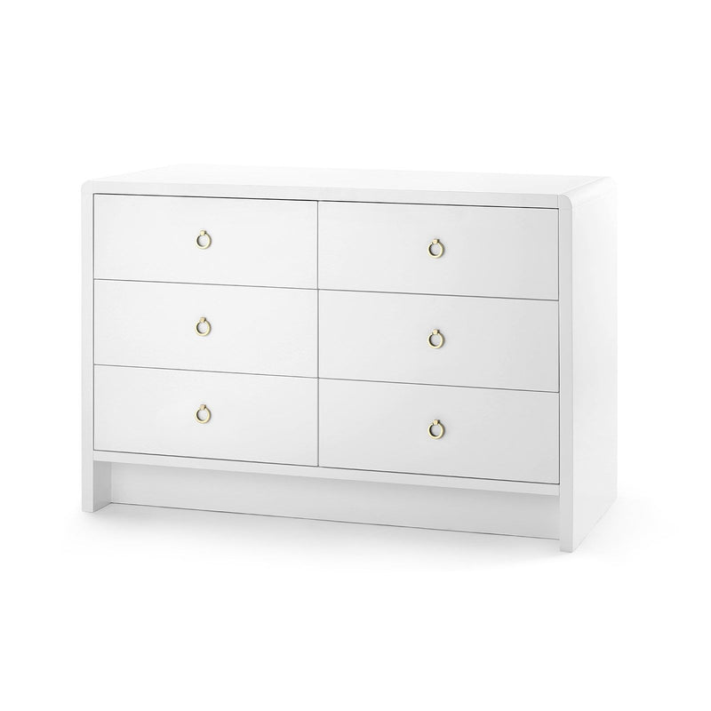 BRYANT EXTRA LARGE 6 DRAWER DRESSER WHITE