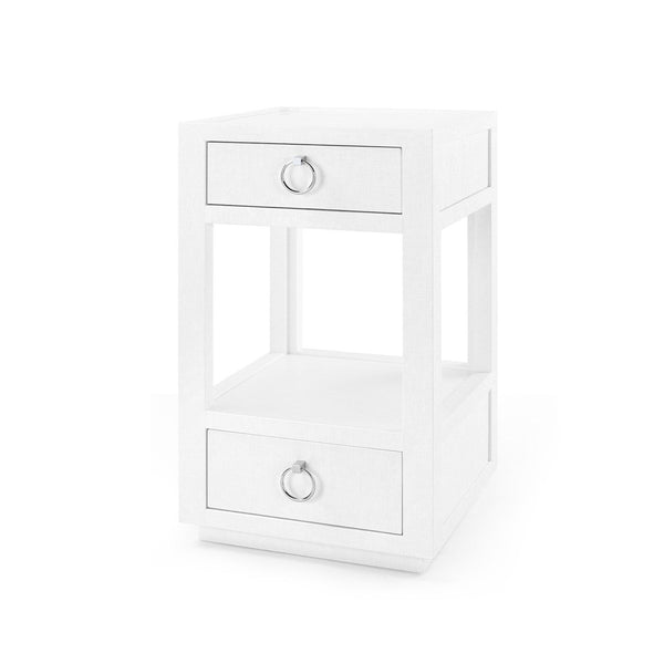 CAMILLA 2- DRAWER SIDE TABLE WHITE