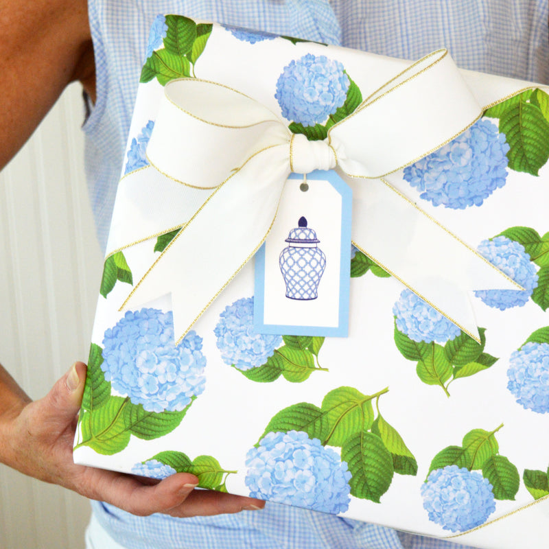 BLUE HYDRANDEAS GIFT WRAP