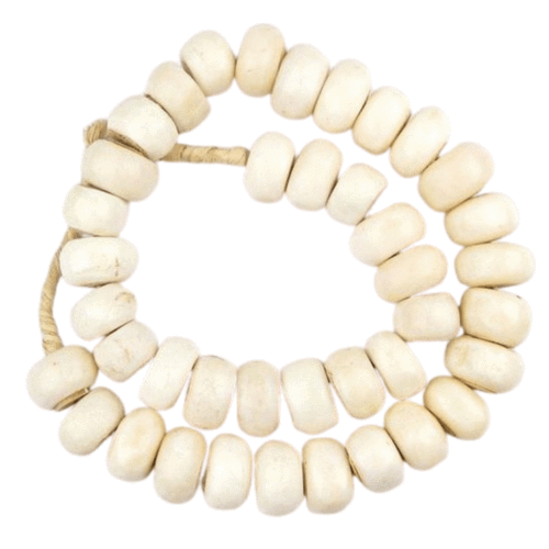 WHITE BONE DRUM BEADS