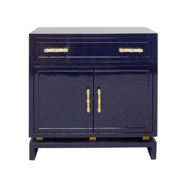 MARCUS NAVY LACQUER NIGHTSTAND