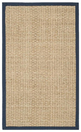 BASKETWEAVE SISAL NATURAL/NAVY RUG