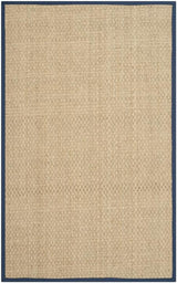 BASKETWEAVE SISAL NATURAL/NAVY RUG