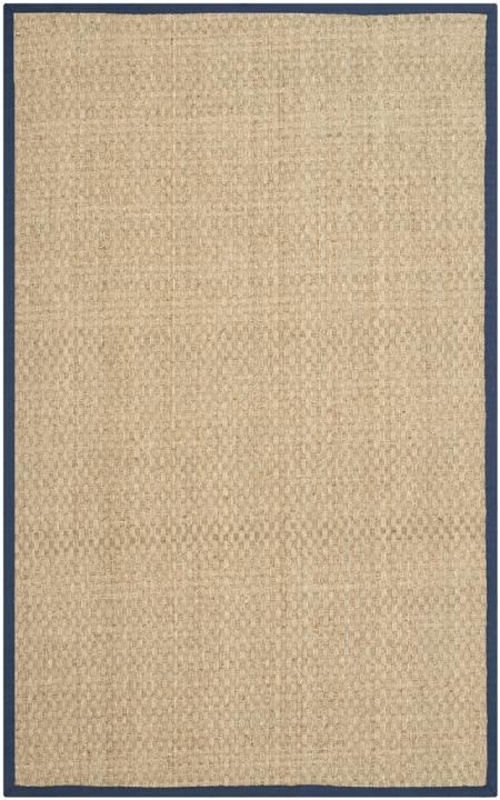 BASKETWEAVE SISAL NATURAL/NAVY RUG