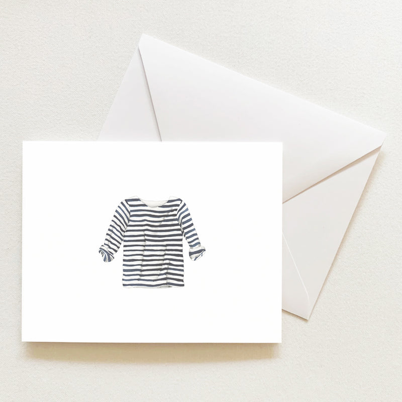 NAVY & WHITE STRIPE SHIRT NOTE CARD