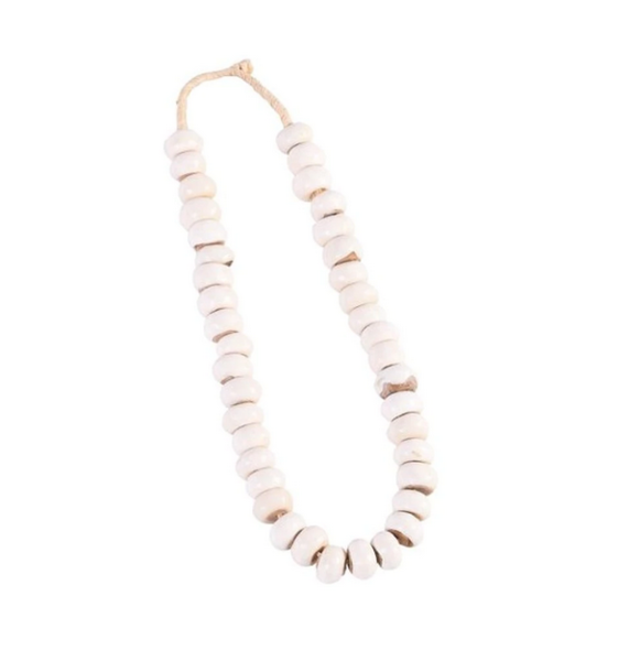 WHITE BONE DRUM BEADS