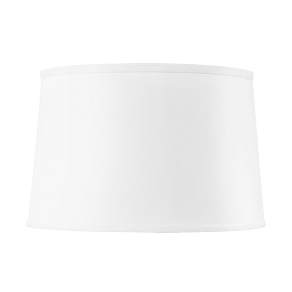 WHITE LINEN SHADE W/ NICKEL