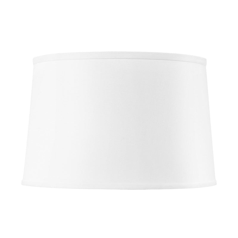 WHITE LINEN SHADE W/ NICKEL